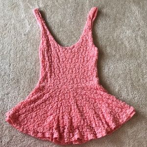 UO Coral Flowery Peplum tank